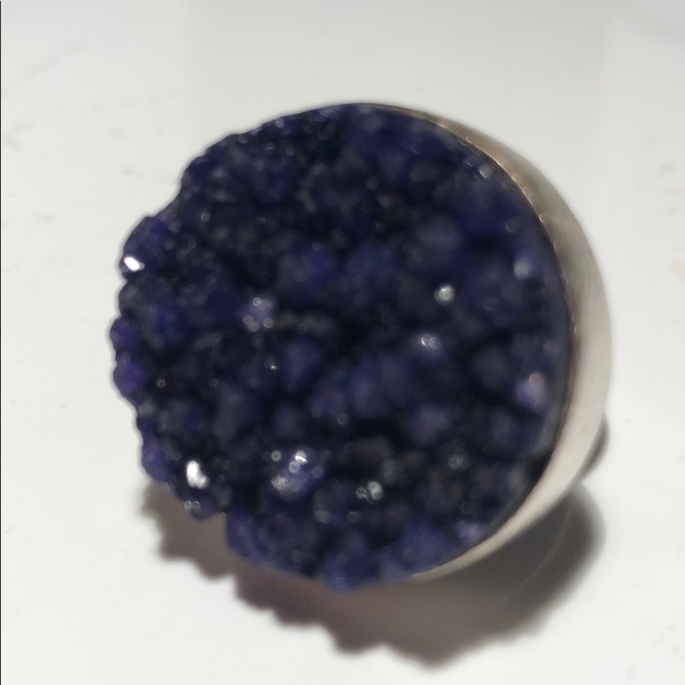 VIOLET FLAME ROCK RING IN STERLING SILVER - Picture 7 of 8